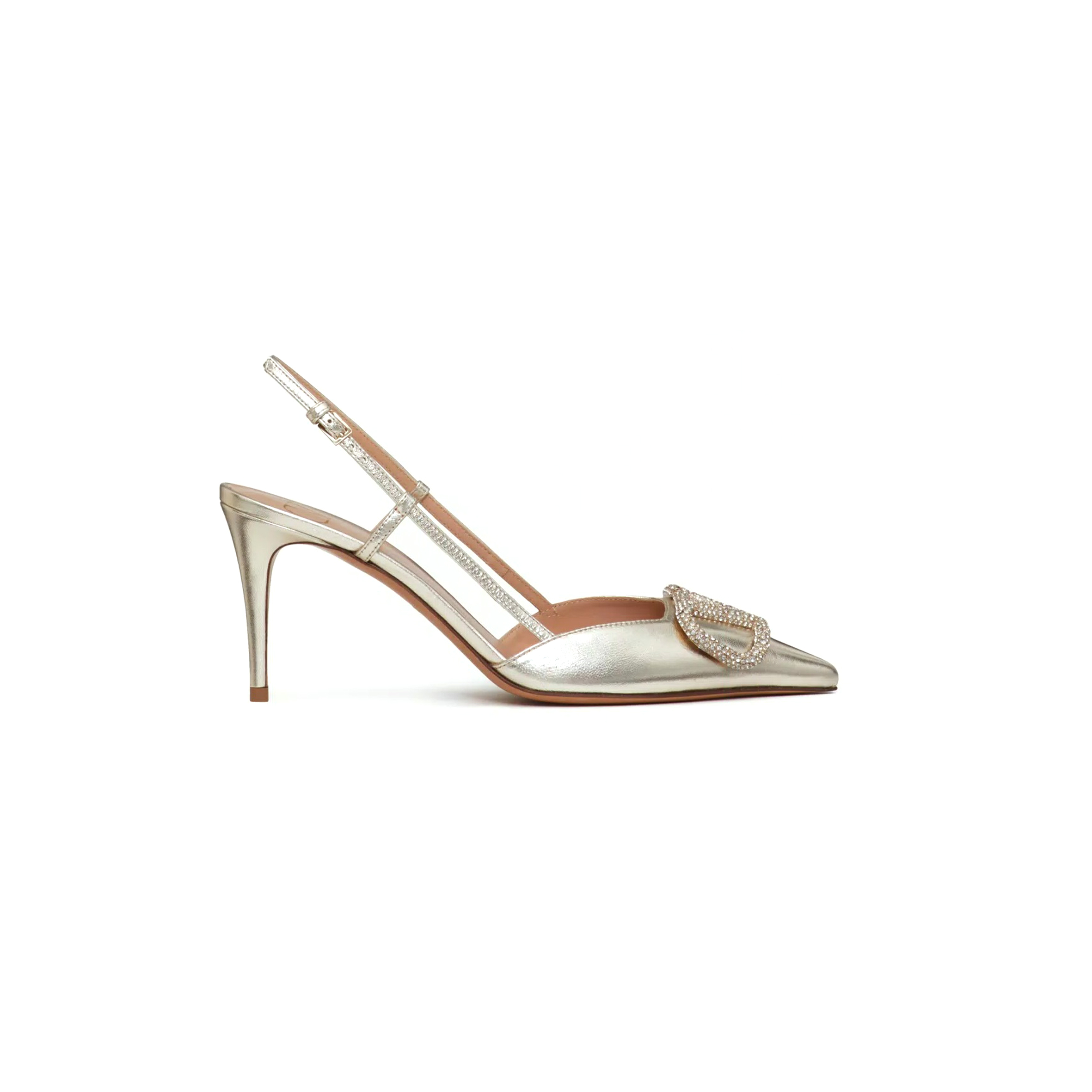 VALENTINO VLOGO GLOW LAMINATED NAPPA SLINGBACK PUMP 80MM 3.15IN 5W2S0R01PVY_P18 VALENTINO VLOGO GLOW LAMINATED NAPPA SLINGBACK PUMP 80MM 3.15IN 5W2S0R01PVY_P18